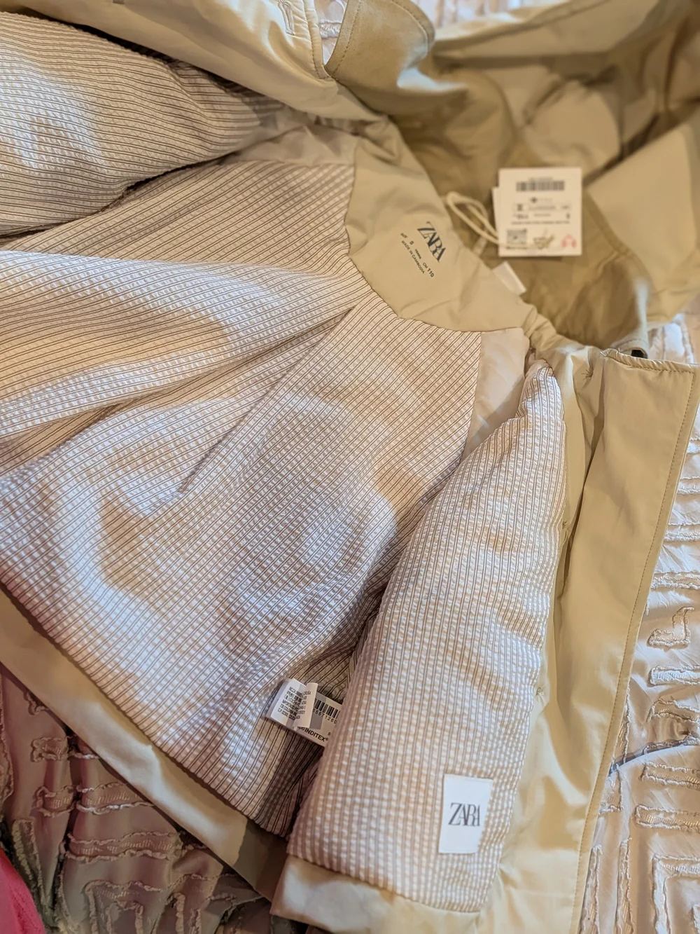Zara Kids Hooded Raincoat in Tan